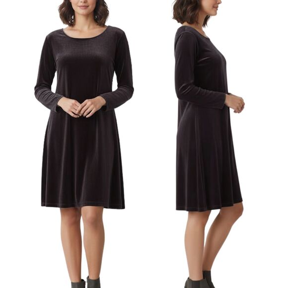 Jacqueline Ferrar VTG 90s Velour Mini Dress Black Whimsygoth Party Sz 12 - Picture 2 of 10